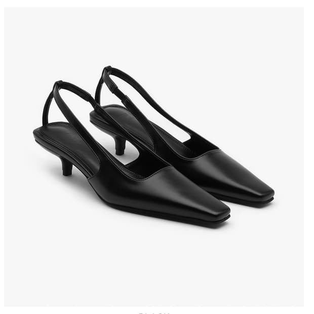 에퓨레 스퀘어 슬링백 구두 블랙 245