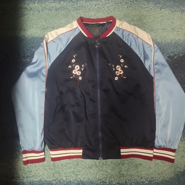 SUN 빈티지 자수 스카쟌 