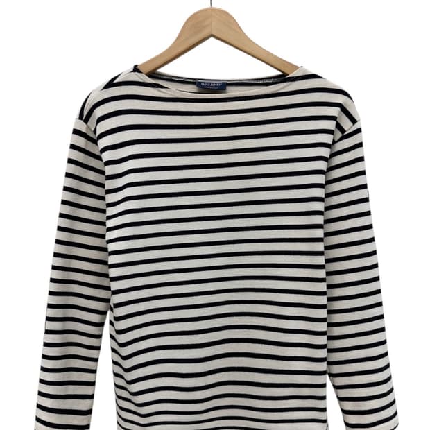 세인트제임스 줄무늬 롱슬리브 긴팔티 아이보리&블랙 (S)