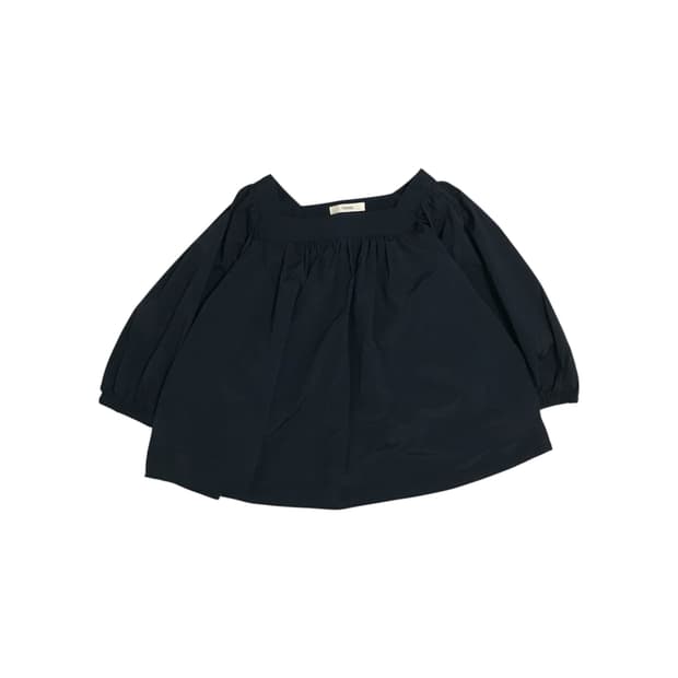 네이비 스퀘어넥 블라우스 러블리 모리 일본빈티지 셔링 7부
