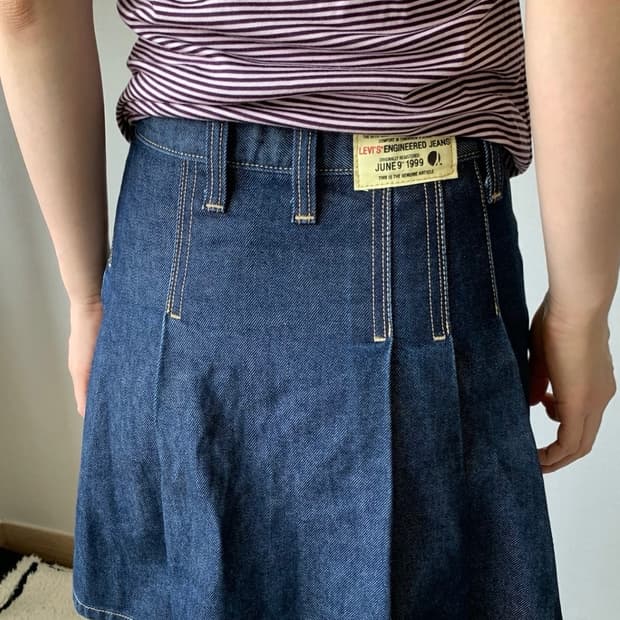 levis engineered jeans, denim skirt