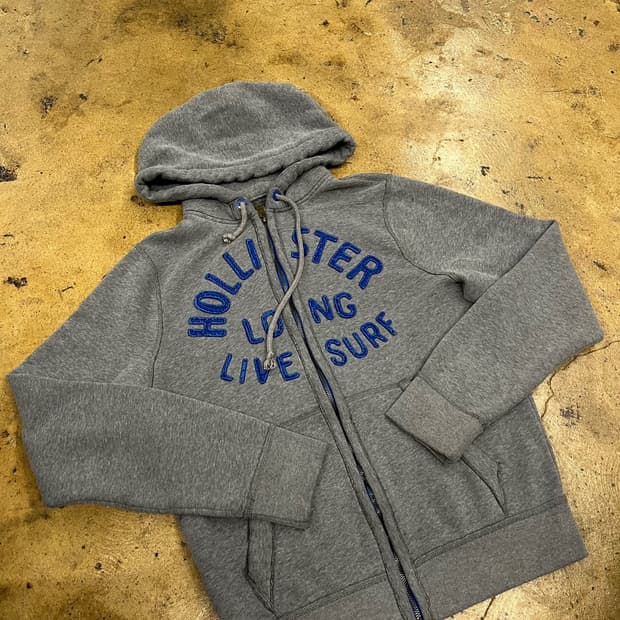 홀리스터 그레이 블루 후드집업