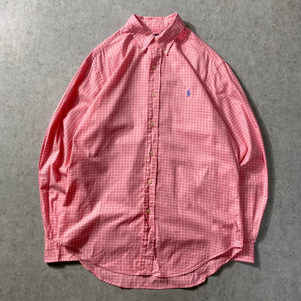 [M]90s Polo Ralph Lauren 폴로 핑크 체크셔츠