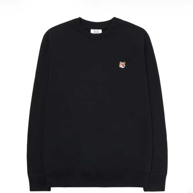 메종키츠네 블랙 맨투맨 