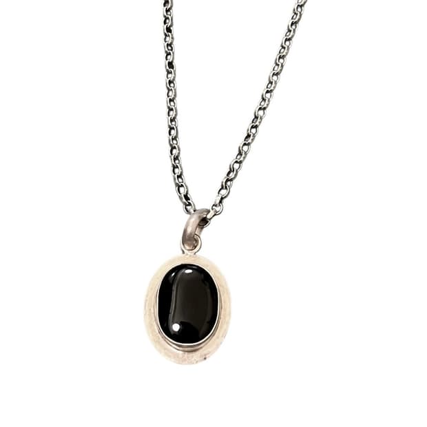 70s ONYX SILVER NECKLACE