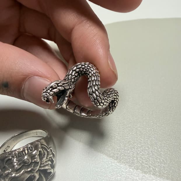 실버 925 반지 1개 뱀 (급처)