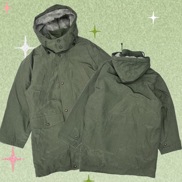 🍀카키 후드 빈티지 미디 야상 🍀 루즈핏 기모 캠퍼 히피 