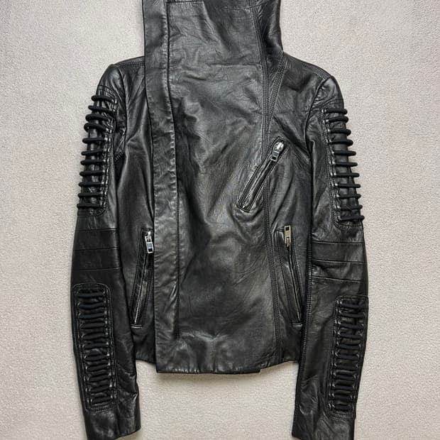 [s] 여성 하이넥 레더자켓 - 양가죽자켓 (릭오웬스 스타일)