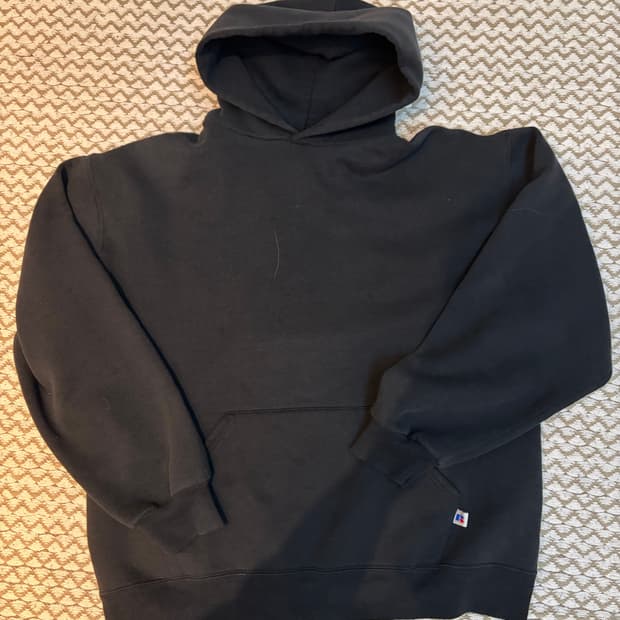 90s made in usa 러셀 후드 블랙 L