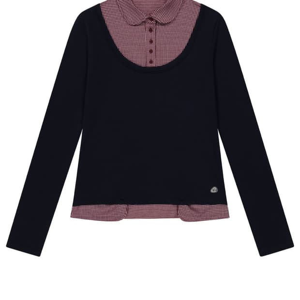 코이세이오 리버시블 카라 롱슬리브 네이비