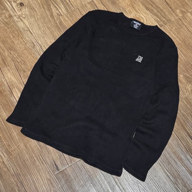 폴로 진스 와플 블랙 롱슬리브 니트