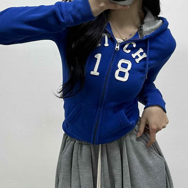 아베크롬비 y2k 여리핏 걸즈 후드집업 희귀져지(XS)