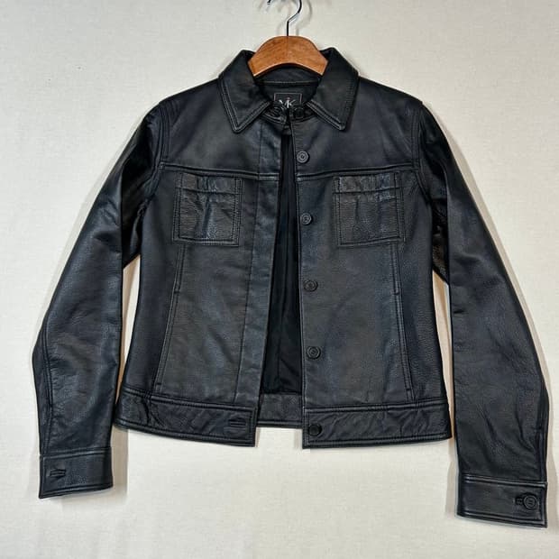 MK 블랙 레더 자켓
