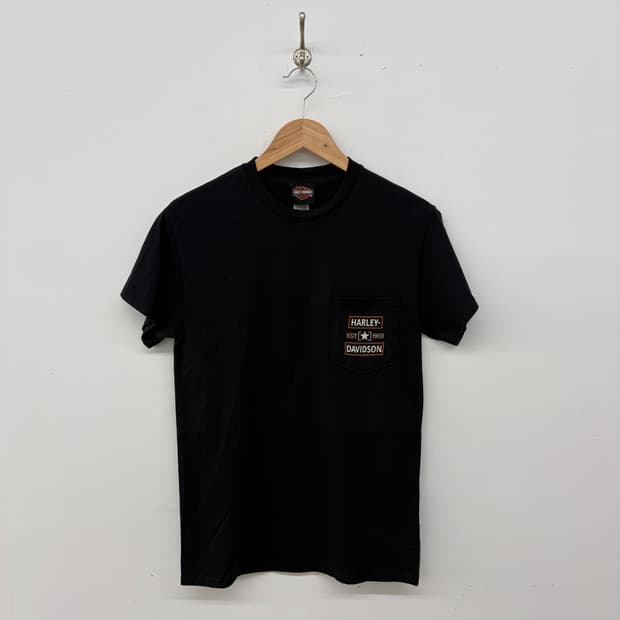 할리데이비슨 포켓 반팔 티셔츠 블랙 여성 S