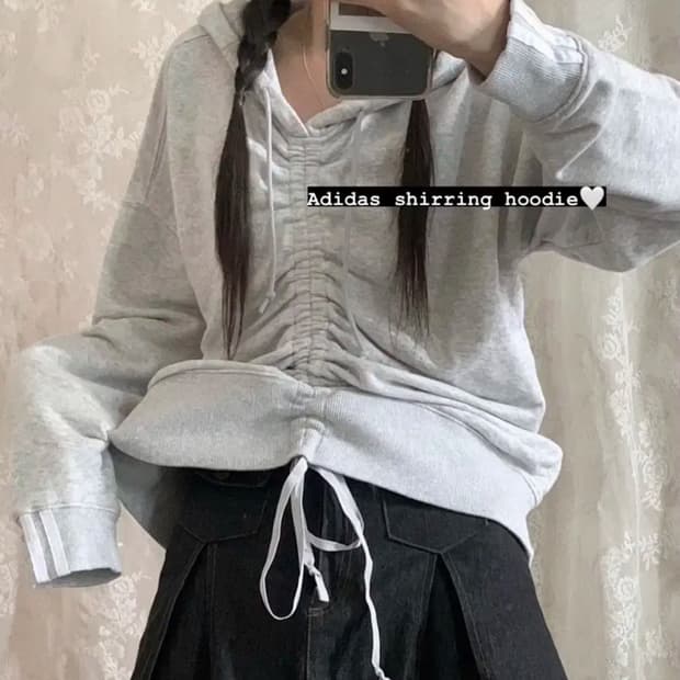 아디다스 셔링 후드티 