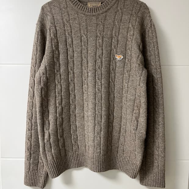 메종키츠네 케이블 니트 스웨터