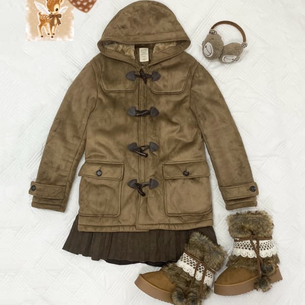 ꒰ঌ 코코아 라떼 벨벳 떡볶이 코트 ໒꒱