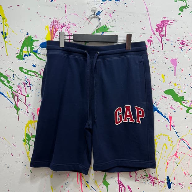 GAP 로고 풀온 스웻 쇼츠 네이비 M