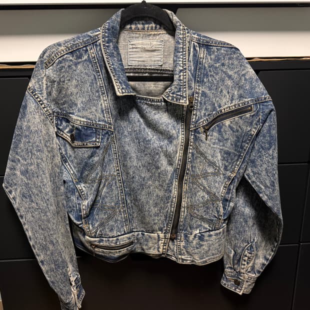 워싱 데님 라이더 자켓