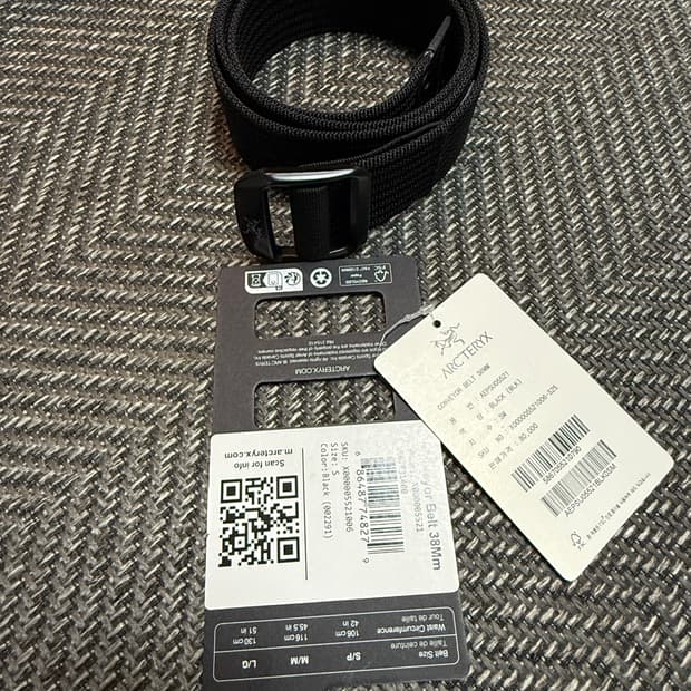 [S] 아크테릭스 컨베이어 벨트 블랙 38mm