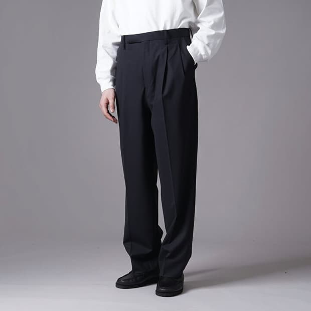 캡틴선샤인 슈컷 울 슬랙스 네이비 32 새상품