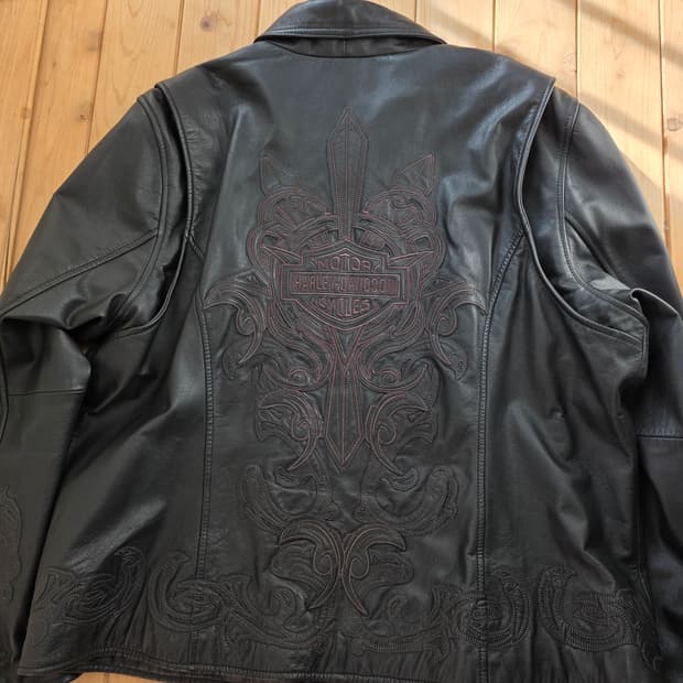 빈티지 할리데이비슨 라이더 자켓 레더 모터사이클 xl usa 고딕