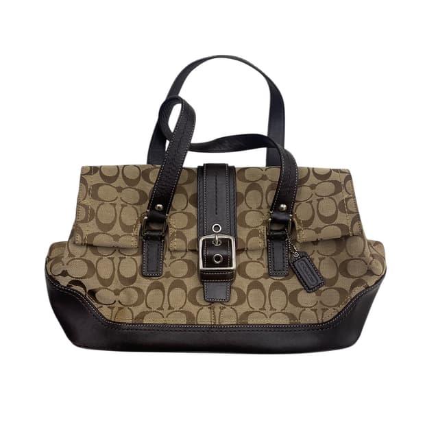 코치 y2k 브라운 버클 토드백