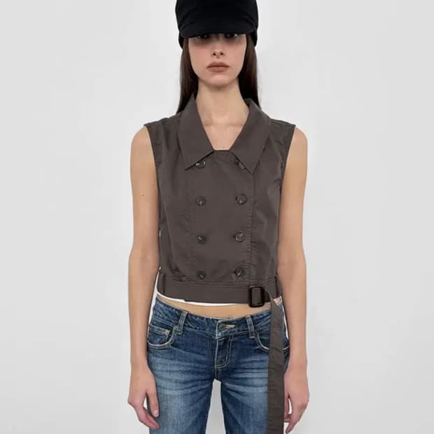 샌드릭 Double Button Blouse_Khaki(카키)