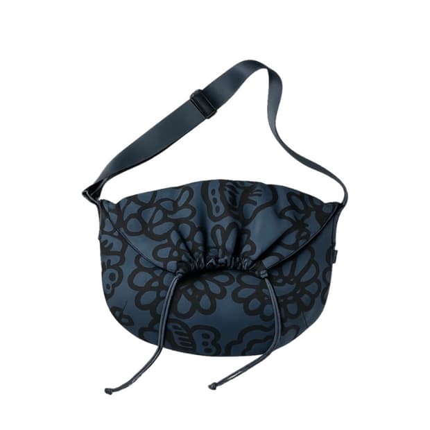 유니클로X마리메꼬 단종 드로우스트링 숄더백 블루