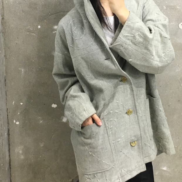Hai Sporting Gear 하이스포팅기어 그레이 스티치 후드 코트