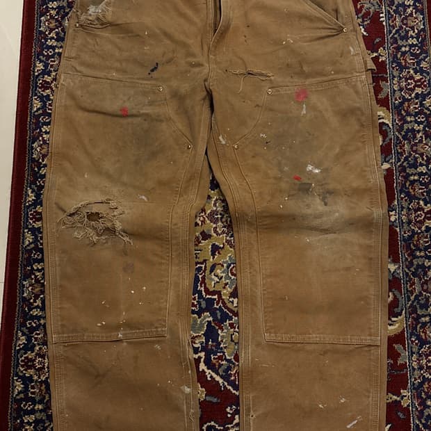 [B136] 빈티지 칼하트 더블니 브라운 썩블니 덩가리핏 