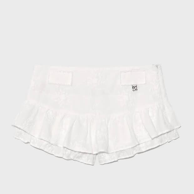 글로니 로데오 마이크로 미니 스커트 화이트