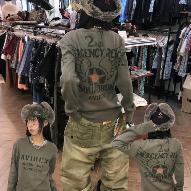 Avirex Waffle Pattern Long Sleeves