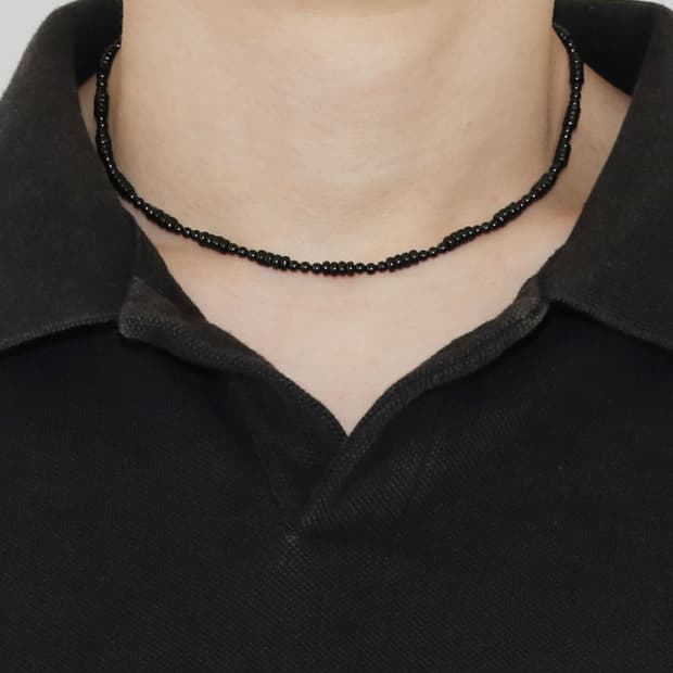 론델 패턴 목걸이 ( 오닉스 x 오닉스 )