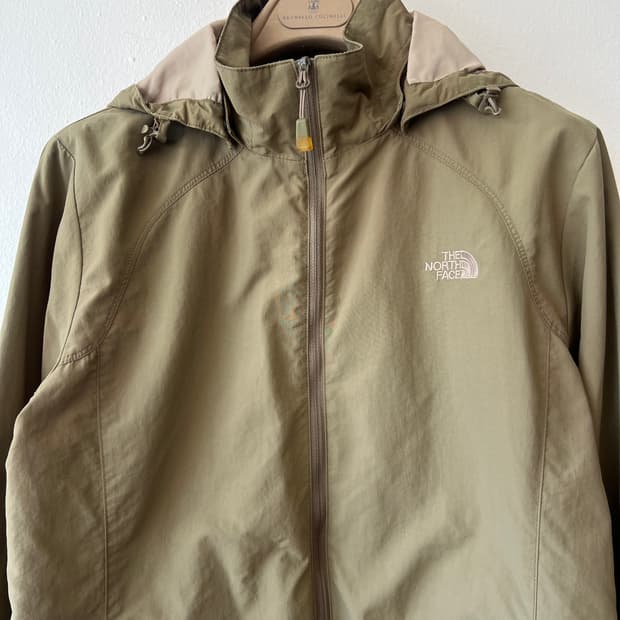노스페이스 남성 카키 후드집업점퍼 바람막이점퍼
