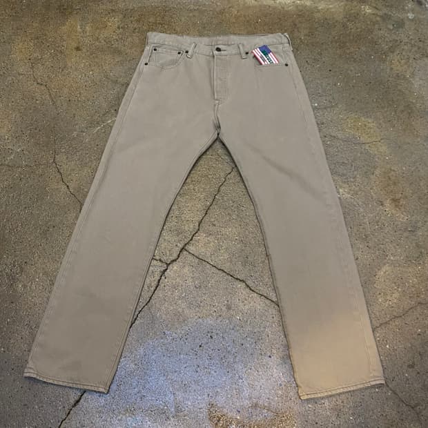 빈티지 리바이스501 베이지진 청바지