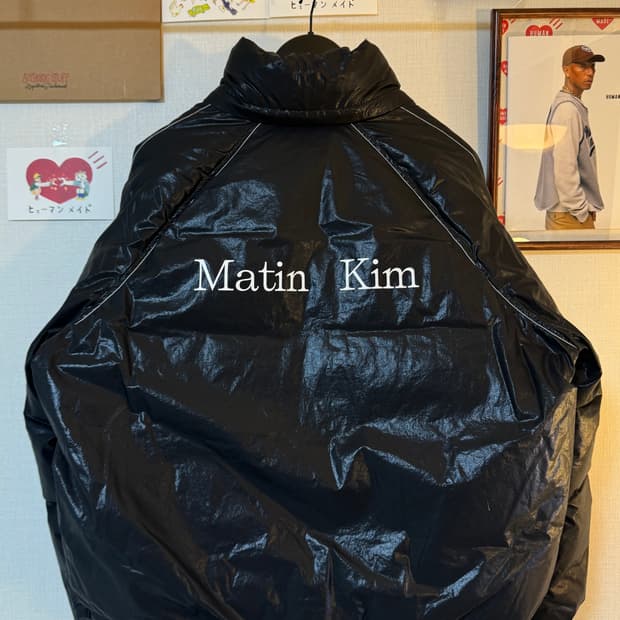 (S)마뗑킴 로고 코팅 다운 패딩 점퍼 블랙