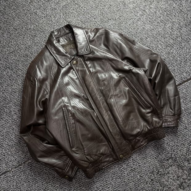 빈티지 아카이브 비건 레더 봄버 자켓 2849
