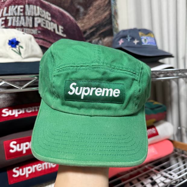 슈프림 워시드 치노 캠프캡 그린