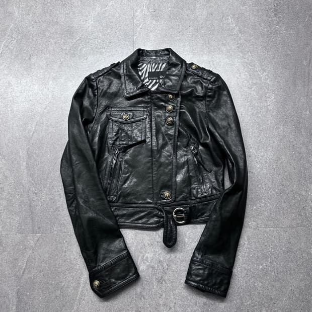 골드 버튼 나폴레옹 램스킨 자켓