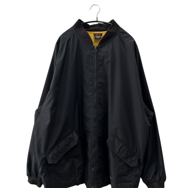 (XXL) 나이키 올드스쿨 백로고 블루종 바람막이 자켓 블랙/옐로우