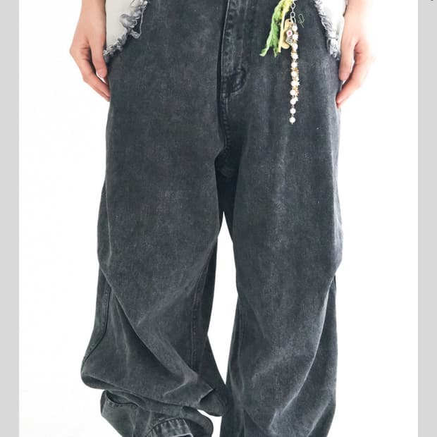 샵페어리 데님 맥시 팬츠