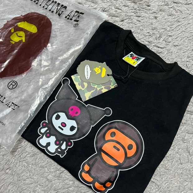 베이프 마일로 x 쿠로미 반팔 티셔츠