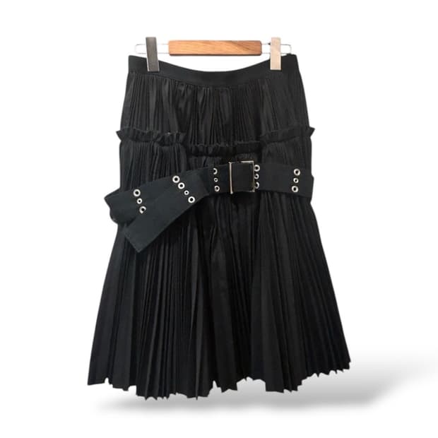 (rare) Sacai 벨트 레이어드 플리츠 스커트 (사카이)