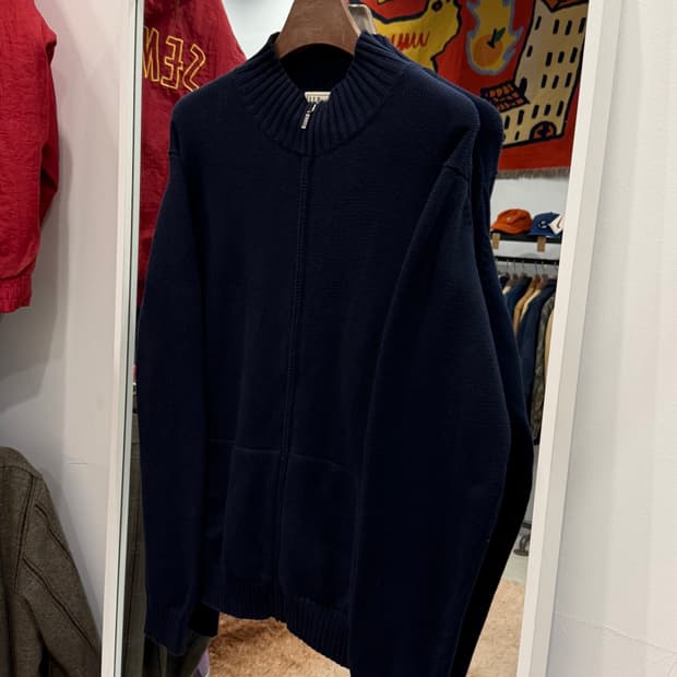 00s L.L.Bean 엘엘빈 코튼 니트 집업 (black)