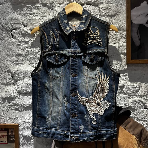 Cloud72 바이커 데님 조끼