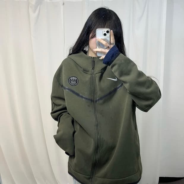 Nike Khaki Tech Pack PSG Hoodie Zip-up  