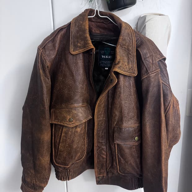 도쿄 빈티지 레더 자켓 퍼안감