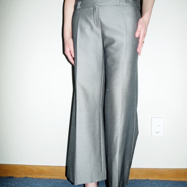 Wool Low Rise Wide Pants