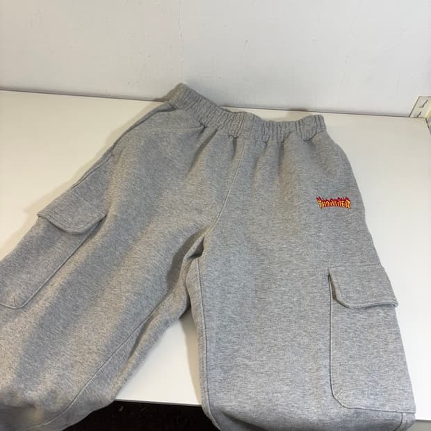 S-M 트레셔 그레이 루즈핏 스웻코튼 카고 조거팬츠